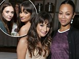 The Glee of schmoozing! Lea Michele bonds with famous friends Zoe Saldana and Elizabeth Olsen at Hollywood dinner party