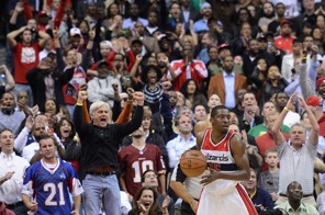 WASHINGTON, DC - DECEMBER 4: Washington Wizards fans cheer as shooting guard Jordan Crawford (15) comes up with the ball after a missed three point shot by Miami Heat small forward LeBron James (6) with just over 10 seconds left in the game at the Verizon Center on Tuesday, December 4, 2012. The Washington Wizards defeated the Miami Heat 105-101 for their second win of the season. (Photo by Toni L. Sandys/The Washington Post)