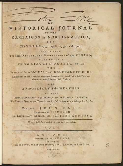 , An historical journal of the campaigns in North-Am