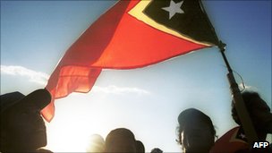 East Timorese celebrating independence in 2002
