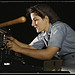 Mary Louise Stepan, 21, used to be a waitress. She has a brother in the air corps. She is working on transport parts in the hand mill, Consolidated Aircraft Corp., Fort Worth, Texas (LOC)