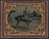 [Unidentified soldier in Union sergeant's uniform with sword seated on a horse] (LOC) by The Library of Congress