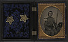[Major Thomas B. Beall of Company I, 10th Mississippi Infantry Regiment with bayoneted musket, with two stars in case] (LOC) by The Library of Congress
