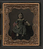 [Unidentified girl in dress holding American flag and ball] (LOC) by The Library of Congress