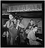[Portrait of Sam Hall Kaplan, Frenchy Cauette, Chuck Wayne, and Deryk Sampson, Three Deuces, New York, N.Y., ca. June 1947] (LOC) by The Library of Congress