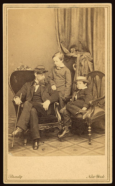 [Willie and Tad Lincoln, sons of President Abraham Lincoln, with their cousin Lockwood Todd] (LOC)