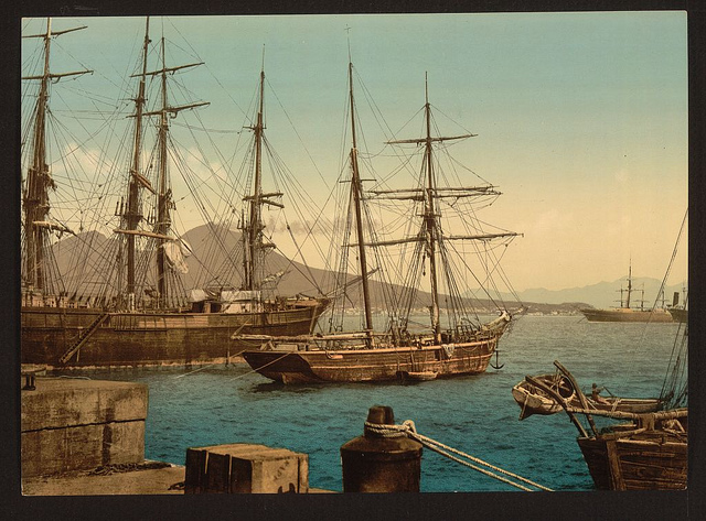 [Ships in the harbor, Naples, Italy] (LOC)