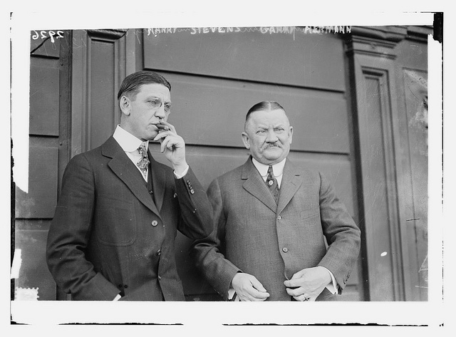 [Harry Stevens, concessionnaire, at left and August "Garry" Herrmann, President of the Cincinnati Reds and National Commission, at right (baseball)] (LOC)