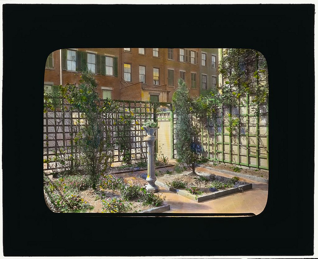 [Unidentified townhouse garden, probably in New York, New York. (LOC)