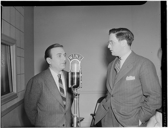 [Portrait of Charlie Spivak and William P. Gottlieb, WINX, Washington, D.C., ca. 1940] (LOC)