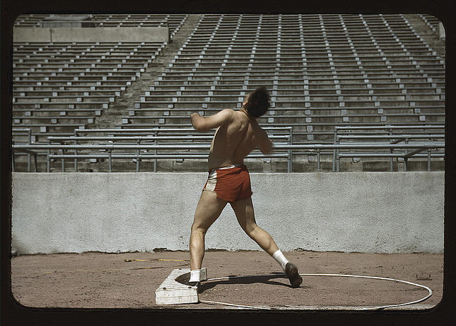 Shot putter, University of Nebraska (LOC)