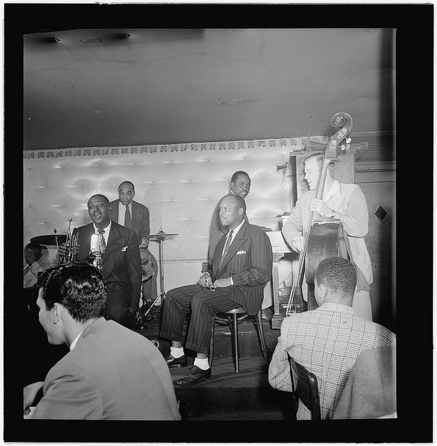 [Portrait of Sidney De Paris, Freddie Moore, Eddie (Emmanuel) Barefield, Sammy Price, and Charlie Traeger, Jimmy Ryan's (Club), New York, N.Y., ca. July 1947] (LOC)