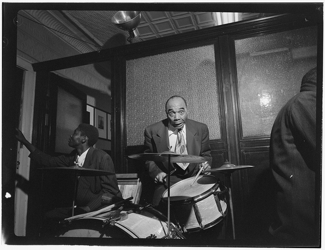 [Portrait of Freddie Moore, William P. Gottlieb's office party, Jamaica, Queens, New York, N.Y., ca. 1948] (LOC)