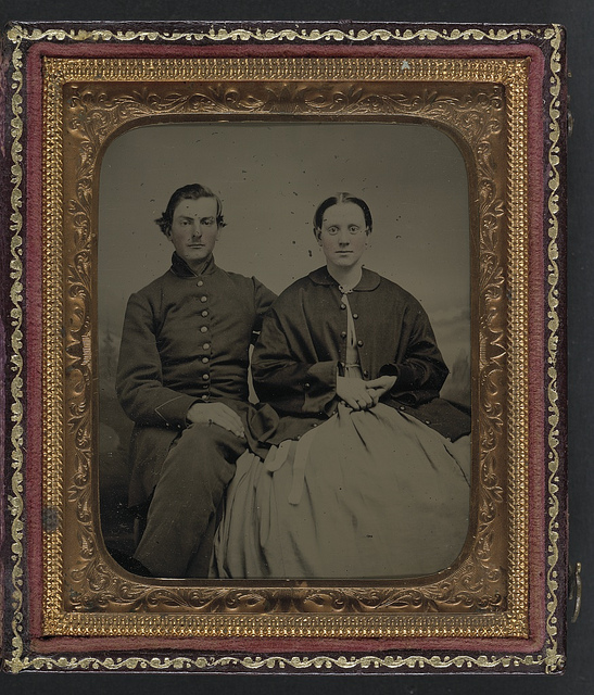 [Unidentified soldier in Union uniform and unidentified woman] (LOC)