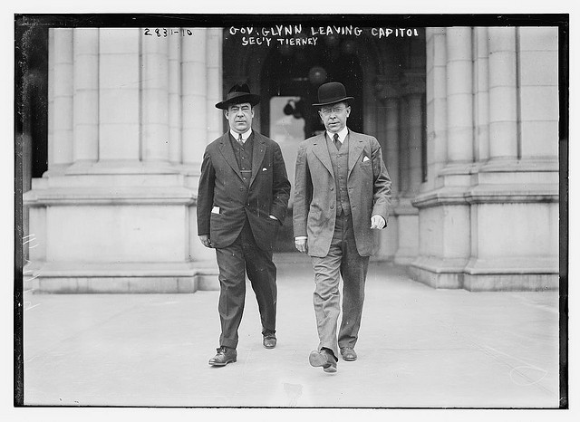 Gov. Glynn leaving Capitol, Sec'y Tierney (LOC)