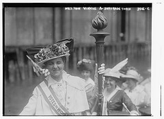 Mrs. Van Winkle and Suffrage torch  (LOC)