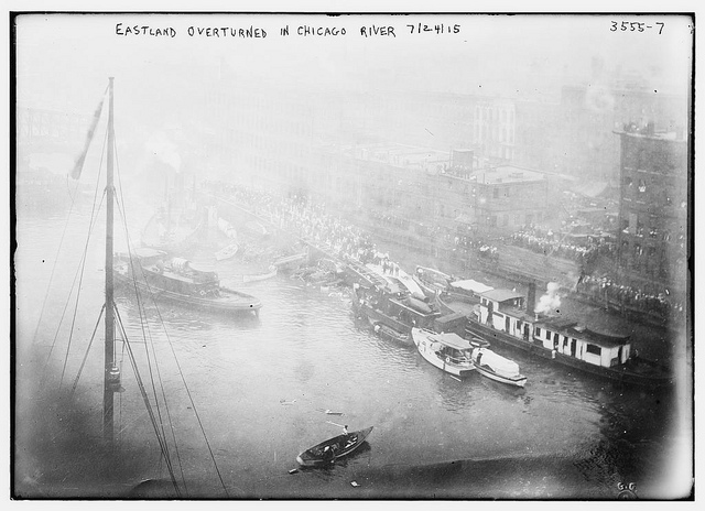 EASTLAND overturned in Chicago River, 7/24/15  (LOC)