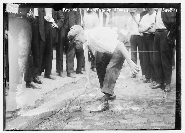 Bayonne picking up stones  (LOC)