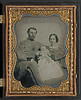 [Unidentified soldier in Confederate uniform with wife and baby] (LOC) by The Library of Congress