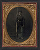 [Unidentified young soldier in Union sack coat with bayoneted musket] (LOC) by The Library of Congress