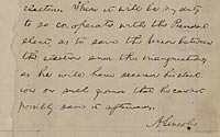 Blind memo in the hand of Lincoln
