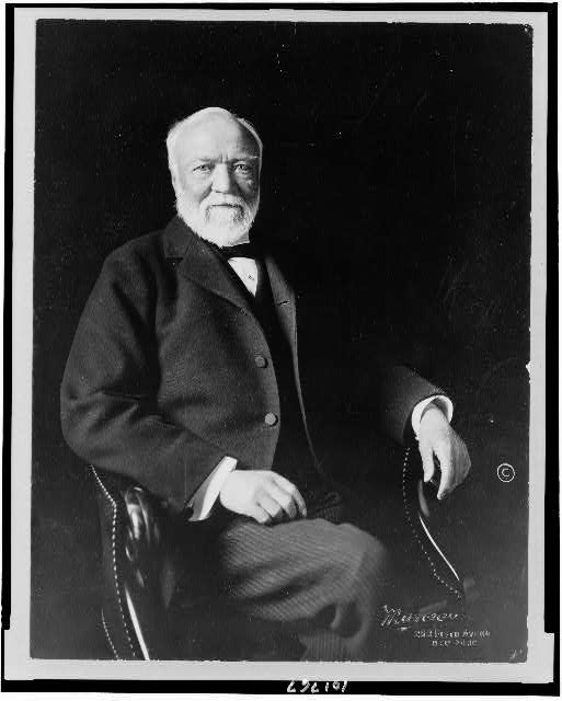 [Andrew Carnegie, three-quarter length portrait, seated, facing slightly left]