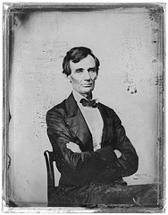 [Abraham Lincoln, candidate for U.S. president. Half-length portrait, seated, facing front] (LOC)