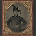 [Unidentified young soldier in Union uniform and Hardee hat with bayoneted musket] (LOC)