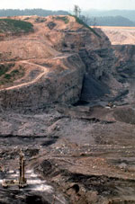 Landscape view of a mountaintop removal project.