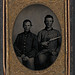 [Two unidentified soldiers in Confederate uniforms, one with flintlock pistol] (LOC)