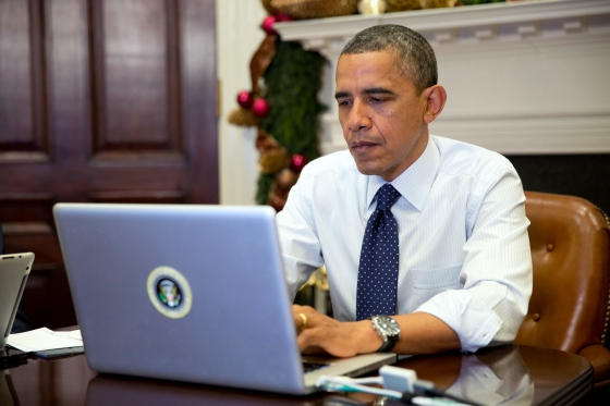 President Obama participates in a live Twitter #My2k chat, Dec. 3, 2012. 