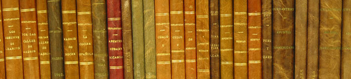 A row of case books on the shelf.