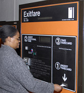 Use the exitfare machine to add to your farecard