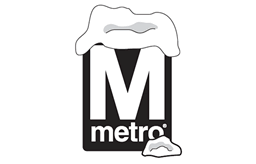 Metro logo with snow