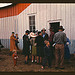 Group of homesteaders in front of the bean house which was used for exhibit hall at the Pie Town, New Mexico Fair (LOC)