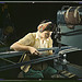 A girl riveting machine operator at the Douglas Aircraft Company plant joins sections of wing ribs to reinforce the inner wing assemblies of B-17F heavy bombers, Long Beach, Calif. Better known as the "Flying Fortress," the B-17F bomber is a later model o