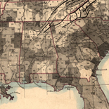 Map showing the distribution of slaves in the Southern States