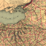 Tunison's railroad, distance, and township map of New York from latest surveys.