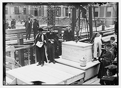 Laying cornor [i.e., corner] stone, Columbia. Pres. Butler & Dean Wheeler (LOC)