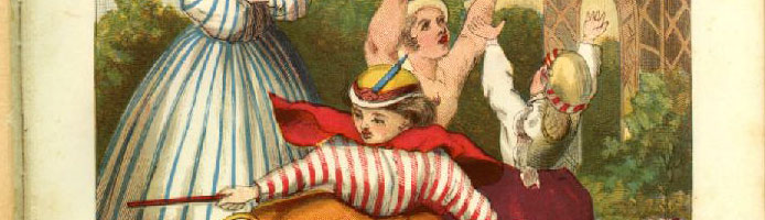 Illustration from Little Red Cloak by Harriet Burn McKeever. Ca. 1866