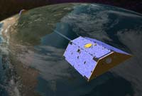 Artist's rendering of the twin GRACE satellites.