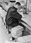 One-man demonstration at a closed lunch counter in Nashville