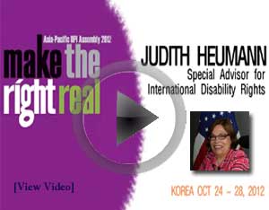 [Video] Special Advisor Judith Heumann visited Korea to participate in the Incheon International Conference on Disability. 