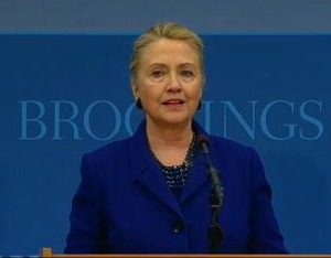 Secretary Clinton speaks at Brookings