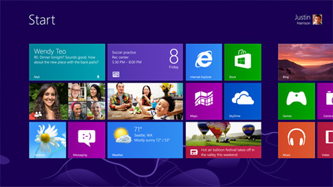 The Windows 8 Start screen