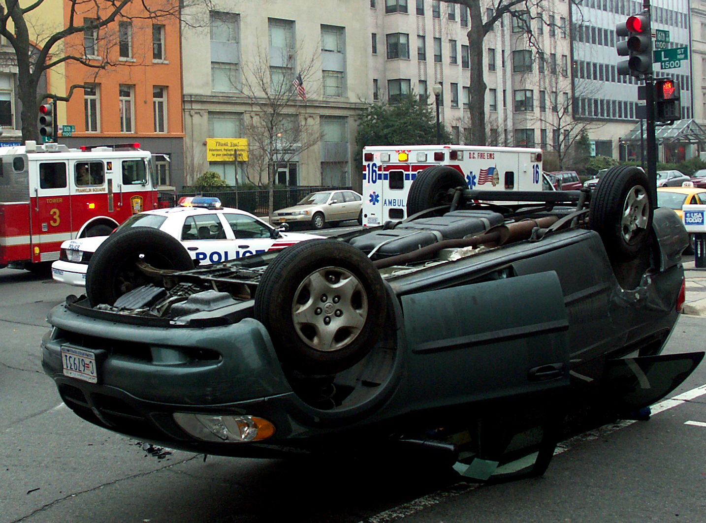 Car Crash Upside-Down Van