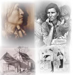 Montage (clockwise from upper left): Vash Gon--Jicarilla by Edward Curtis; Migrant Mother by Dorothea Lange, Farm Security Administration Collection; Woman in dressing room by Ralph Barton, Swann Collection of Caricature and Cartoon; West Martingham Outbuildings, St. Michael's, Talbot County, Maryland, 1936 by Frances Benjamin Johnston, Carnegie Survey