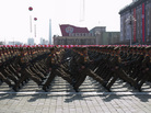 North Korean soldiers march during a military parade to mark 100 years since the birth of North Korea's founder Kim Il Sung in Pyongyang on April 15. It was supposed to be the year North Korea would become a "strong and prosperous" nation. That hasn't exactly been the case.
