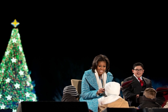 First Lady Michelle Obama reads “’Twas the Night Before Christmas” with Rico Rodriguez (December 6, 2012)