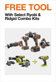 Free Tool with select Ryobi & Ridgid Combo Kits